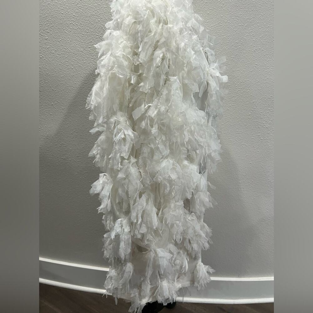NWT ASOS EDITION Cream Textured Sequin Mesh Longline Jacket Size 0 - Picture 7 of 11